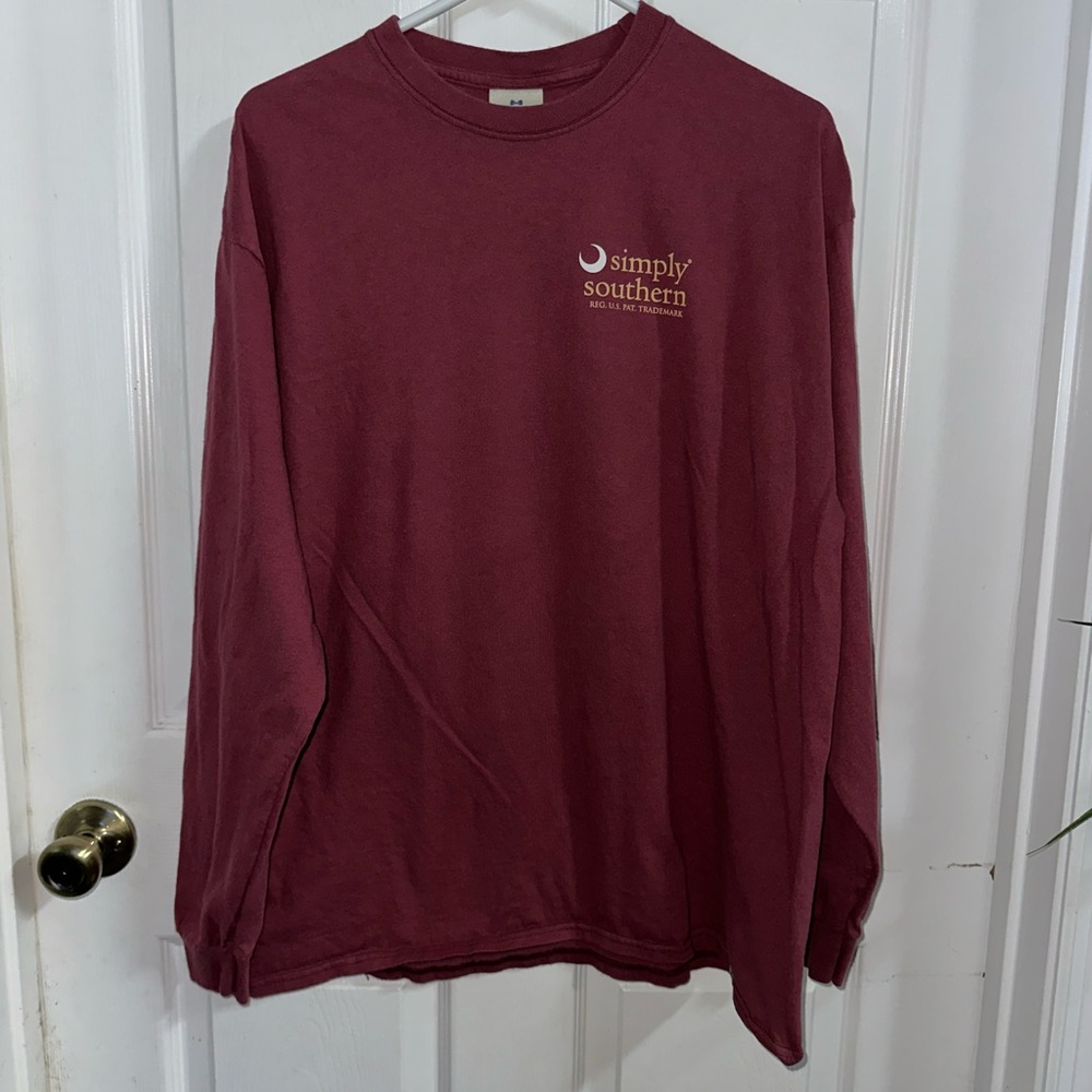 Simply Southern Men's Burgundy Long Sleeve Tee